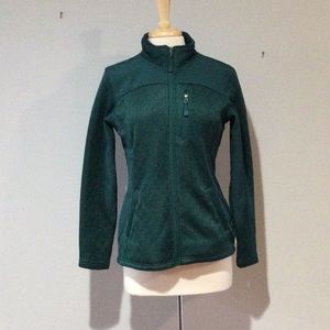 Swiss Tech Green Zip Front Fleece Lined Jacket Size Small